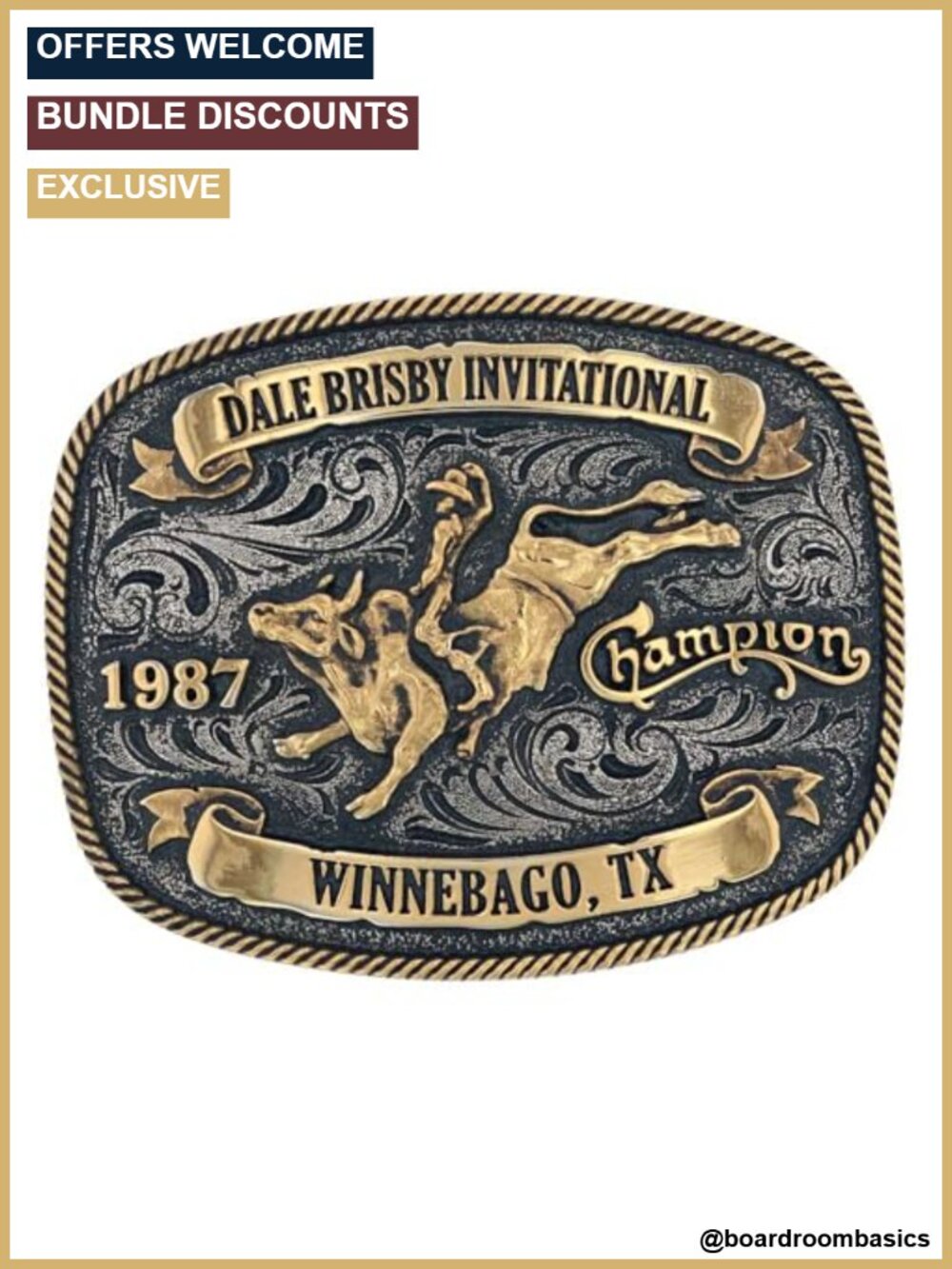 Dale Brisby Rodeo Western Belt Buckle Engraved Metal